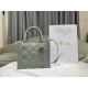 SMALL Dior BOOK TOTE Macrocannage Calfskin Grey High