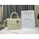 SMALL Dior BOOK TOTE Macrocannage Calfskin White High