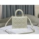 SMALL Dior BOOK TOTE Macrocannage Calfskin White High