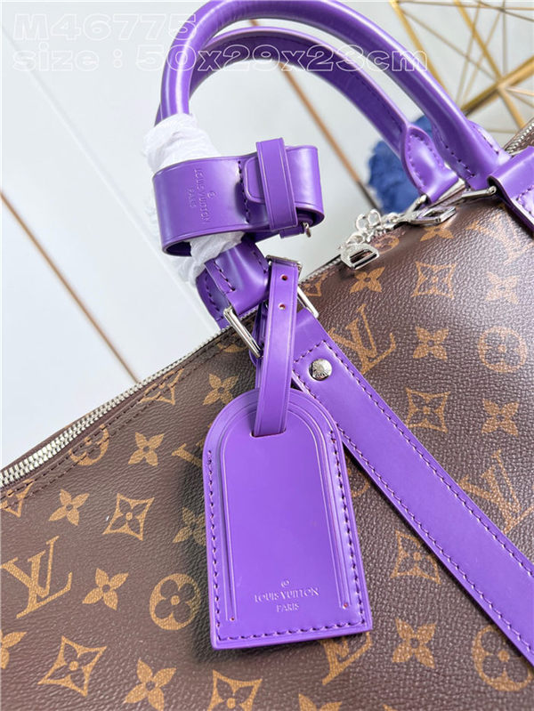 Louis Vuitton Keepall Bandoulière 50 Monogram Macassar M46775 Purple High