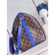 Louis Vuitton Keepall Bandoulière 50 Monogram Macassar M46772 Blue High