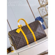 Louis Vuitton Keepall Bandoulière 50 Monogram Macassar M46771 Yellow High