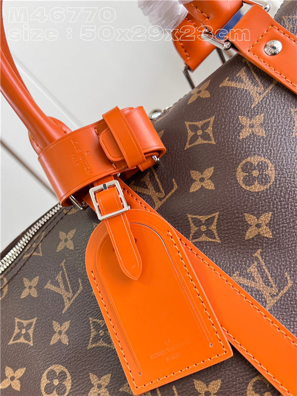 Louis Vuitton Keepall Bandoulière 50 Monogram Macassar M46770 Orange High