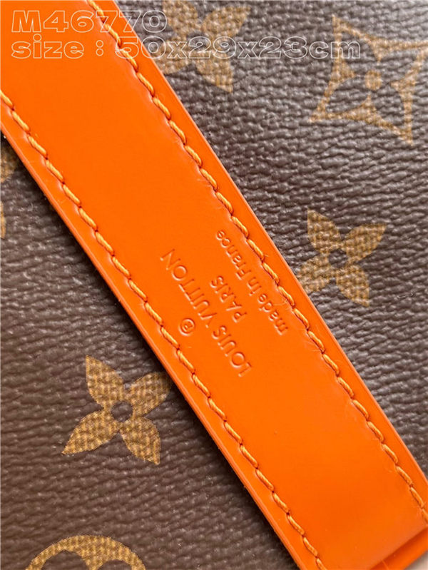 Louis Vuitton Keepall Bandoulière 50 Monogram Macassar M46770 Orange High