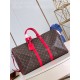 Louis Vuitton Keepall Bandoulière 50 Monogram Macassar M46769 Red High