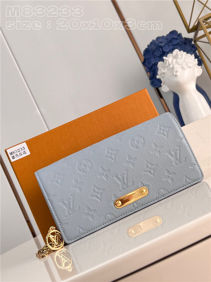 Louis Vuitton Lily wallet on chain Monogram Empreinte M83233 Blue High