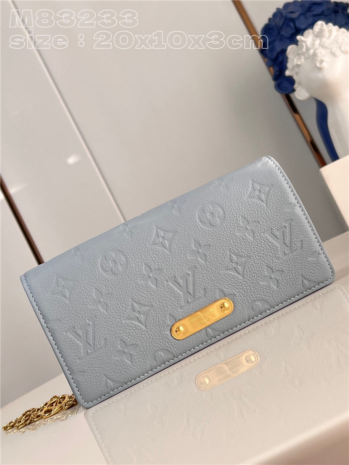 Louis Vuitton Lily wallet on chain Monogram Empreinte M83233 Blue High