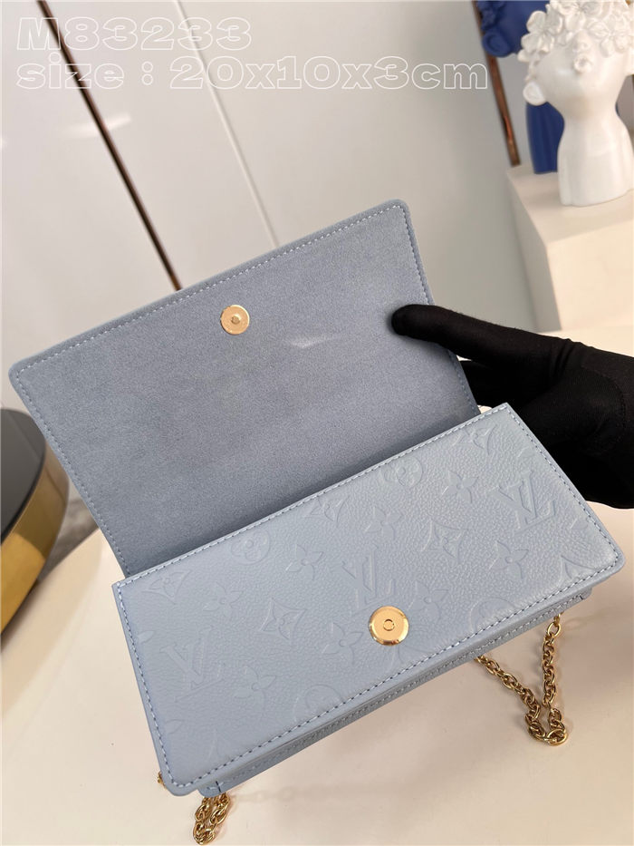 Louis Vuitton Lily wallet on chain Monogram Empreinte M83233 Blue High