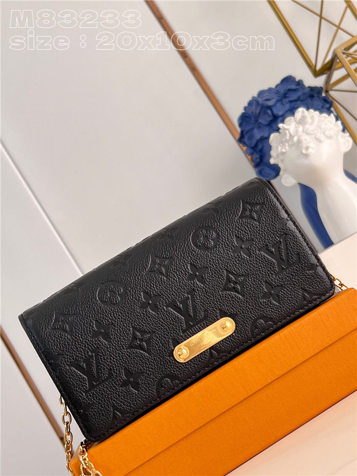 Louis Vuitton Lily wallet on chain Monogram Empreinte M83233 Black High