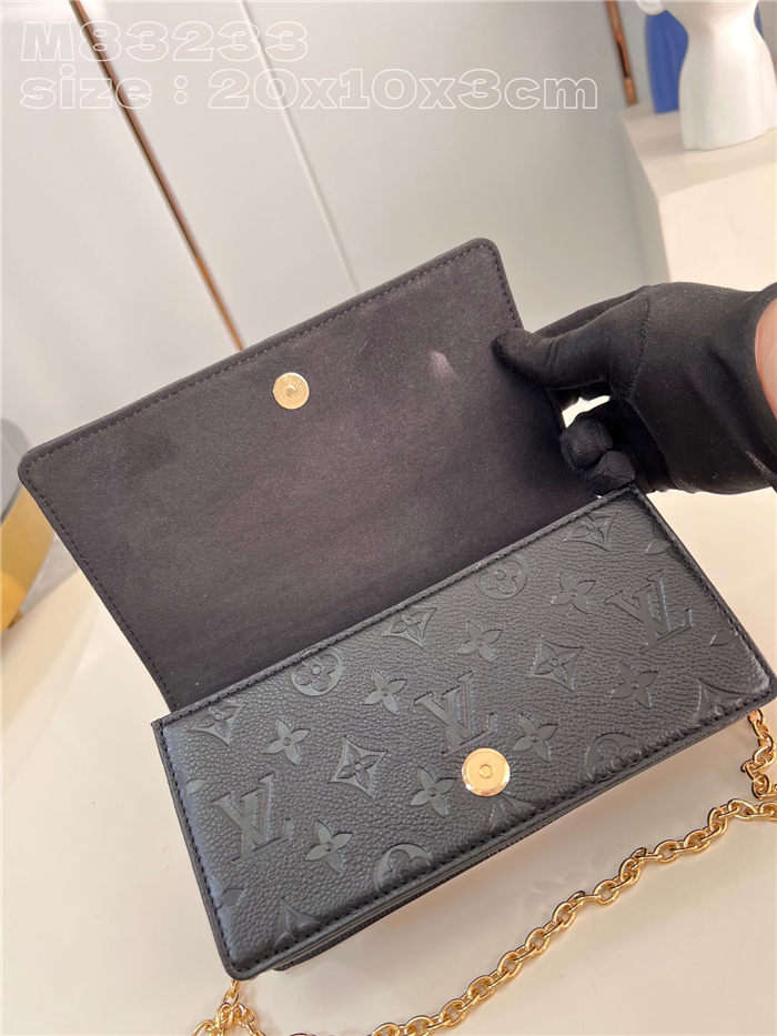 Louis Vuitton Lily wallet on chain Monogram Empreinte M83233 Black High