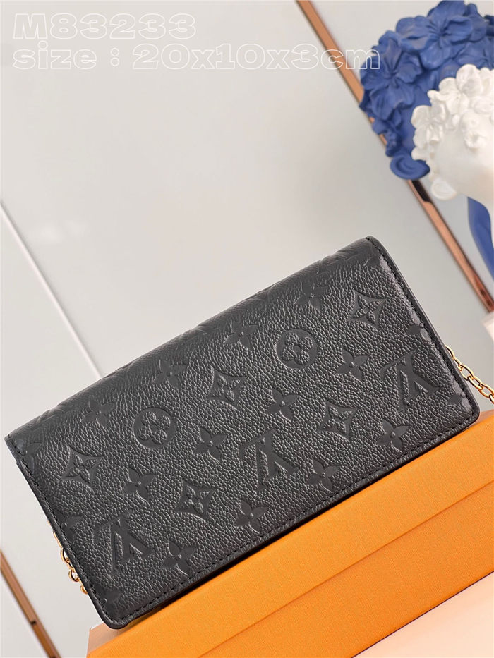 Louis Vuitton Lily wallet on chain Monogram Empreinte M83233 Black High