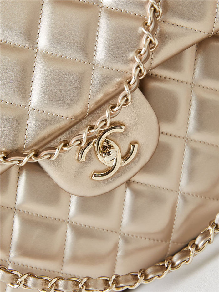 Chanel FLAP BAG 24C AS4661 Calfskin Gold-Tone Metal A