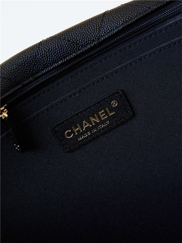 Chanel FLAP BAG 24C AS4661 Grained Calfskin Gold-Tone Metal Black A