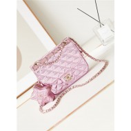 Chanel MINI FLAP BAG & STAR COIN PURSE AS4647 Mirror Calfskin, Metallic Calfskin & Gold-Tone Metal Pink A