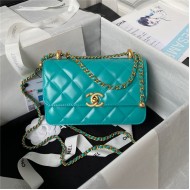 Chanel MINI FLAP BAG Calfskin & Gold-Tone Metal AS2615 Green A