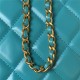 Chanel SMALL FLAP BAG Calfskin & Gold-Tone Metal AS2649 Green A