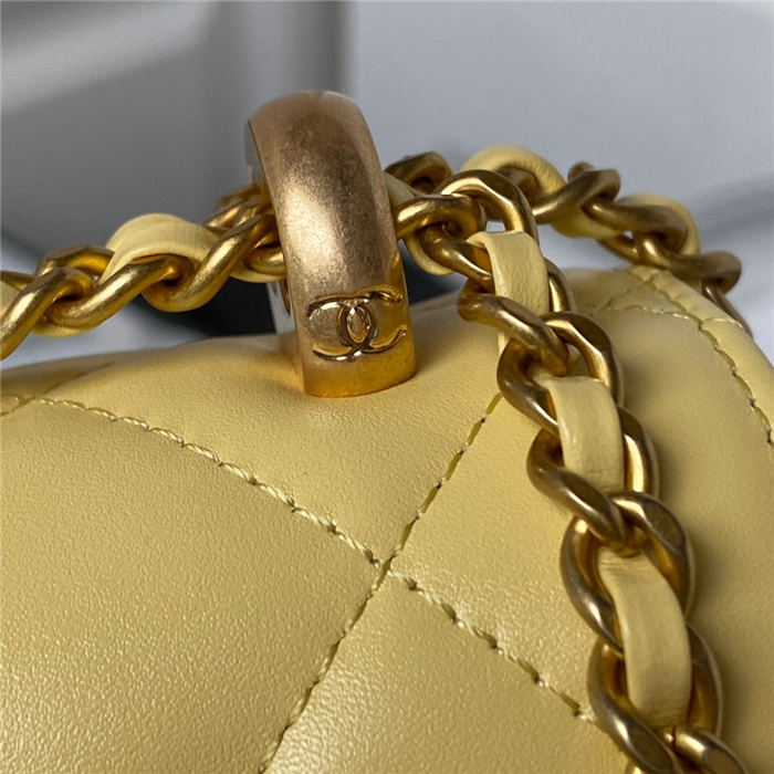 Chanel SMALL FLAP BAG Calfskin & Gold-Tone Metal AS2649 Yellow A