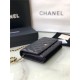 Classic Wallet on Chain A33814 Grained Calfskin Gold/Silver Metal Black B