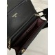 Classic Wallet on Chain A33814 Smaller-Grained Calfskin Gold/Silver Metal Black B