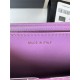 Classic Wallet on Chain A33814 Smaller-Grained Calfskin Gold/Silver Metal Purple B