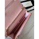 Classic Wallet on Chain A33814 Smaller-Grained Calfskin Gold/Silver Metal Pink B