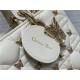 LADY D-JOY BAG MEDIUM Cannage Lambskin with Gold-Finish Butterfly Studs White High