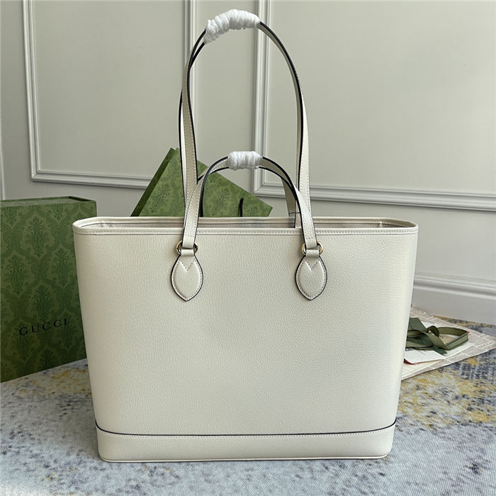 OPHIDIA MEDIUM TOTE BAG 778958 Leather White High