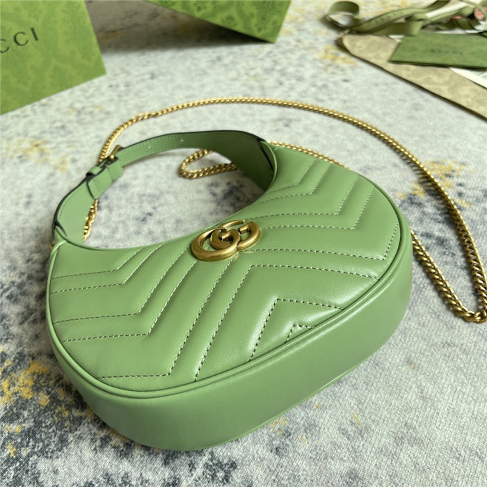 GG Marmont half-moon-shaped mini bag Green-Lt 699514 High