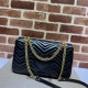 GG MARMONT MEDIUM SHOULDER BAG 443496 Leather Black High