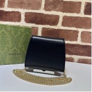 Gucci GUCCI BLONDIE MEDIUM CHAIN WALLET 725219 Leather Black High