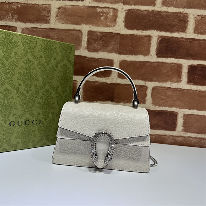 DIONYSUS MINI TOP HANDLE BAG 752029 Leather White high