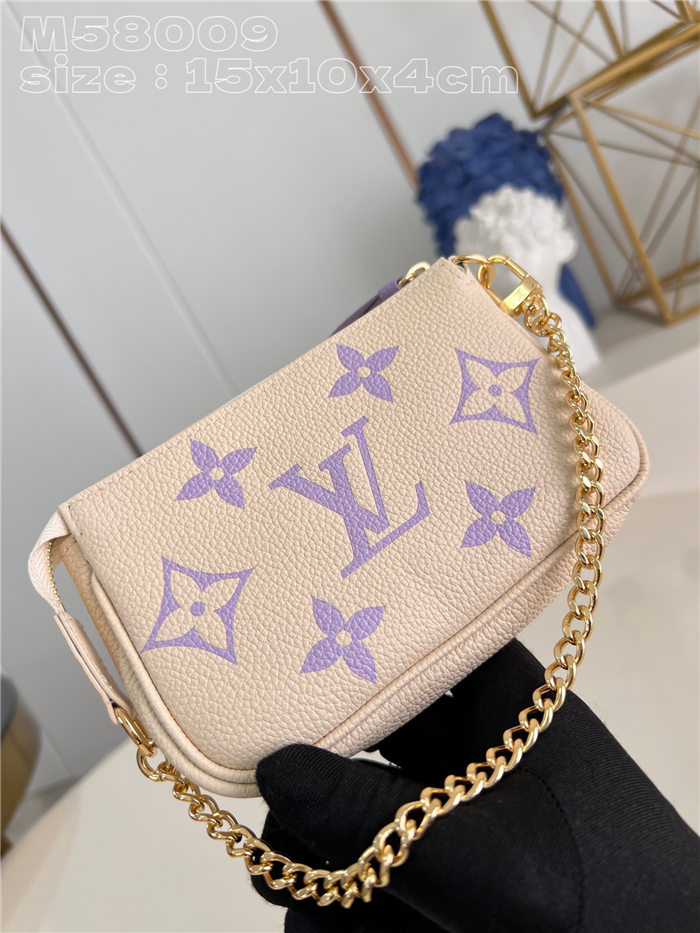 Louis Vuitton MINI POCHETTE ACCESSOIRES Monogram Empreinte M58009 Purple High