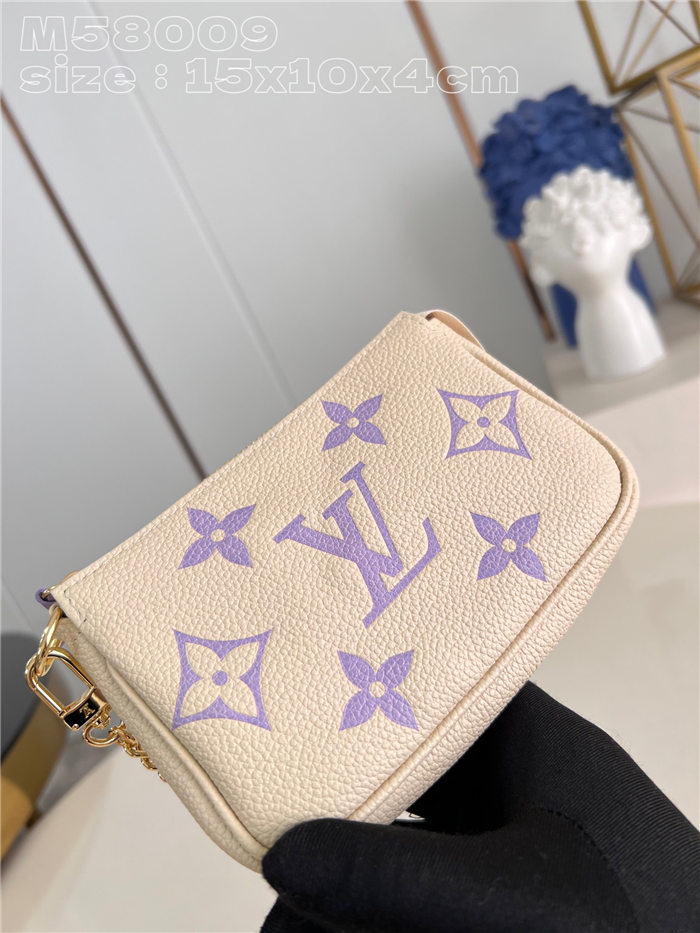 Louis Vuitton MINI POCHETTE ACCESSOIRES Monogram Empreinte M58009 Purple High