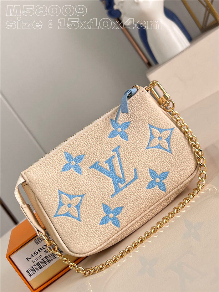 Louis Vuitton MINI POCHETTE ACCESSOIRES Monogram Empreinte M58009 Blue High