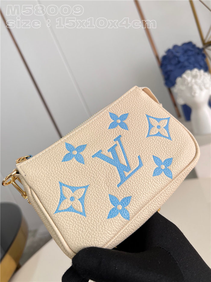 Louis Vuitton MINI POCHETTE ACCESSOIRES Monogram Empreinte M58009 Blue High