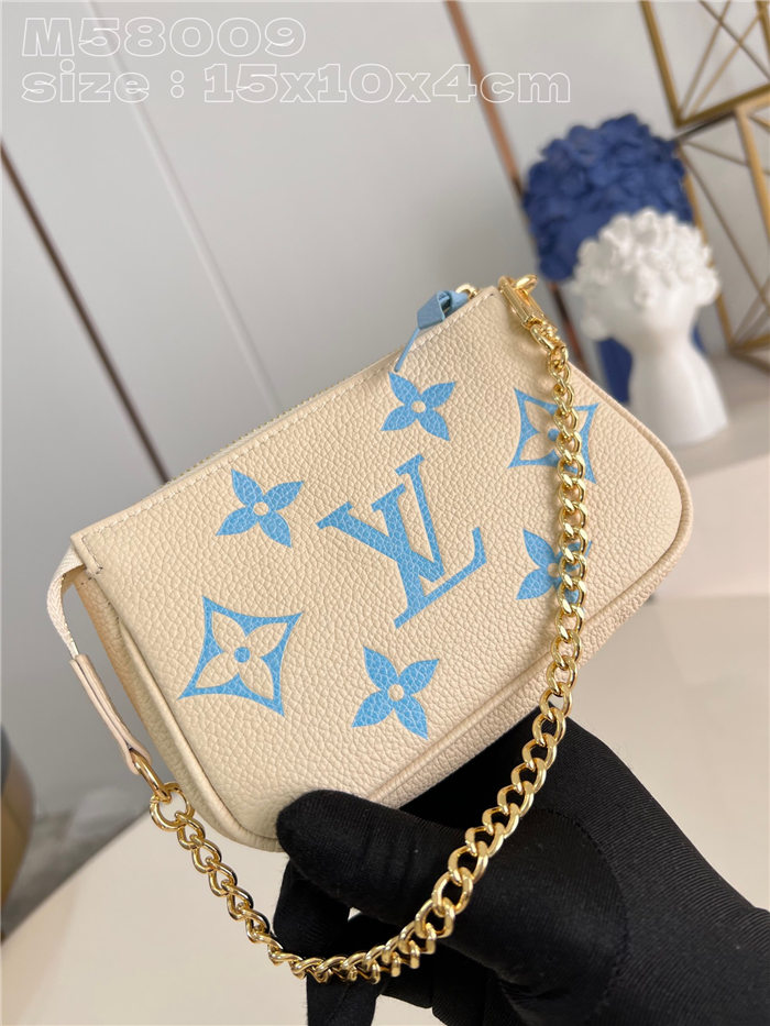 Louis Vuitton MINI POCHETTE ACCESSOIRES Monogram Empreinte M58009 Blue High