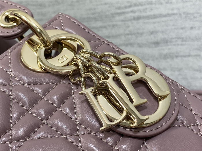 MINI LADY Dior BAG Cannage Lambskin Gold Metal Pink High