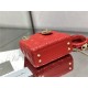 MINI LADY Dior BAG Cannage Lambskin Gold Metal Red High