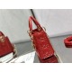 MINI LADY Dior BAG Cannage Lambskin Gold Metal Red High