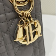 MINI LADY Dior BAG Cannage Lambskin Gold Metal Grey High