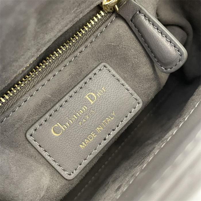 MINI LADY Dior BAG Cannage Lambskin Gold Metal Grey High