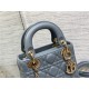 MINI LADY Dior BAG Cannage Lambskin Gold Metal Blue High