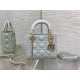 MINI LADY Dior BAG Cannage Lambskin Gold Metal Blue-Placid High