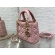 MINI LADY Dior BAG Cannage Lambskin Gold Metal Antique-Pink High