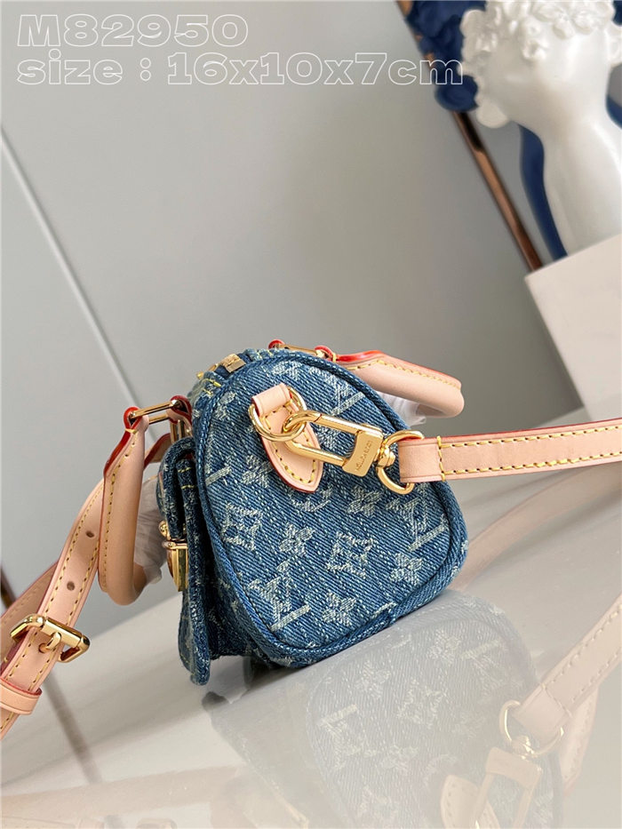 Louis Vuitton NANO SPEEDY Monogram jacquard denim Blue M82950 High