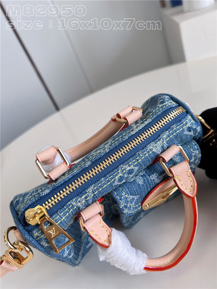 Louis Vuitton NANO SPEEDY Monogram jacquard denim Blue M82950 High