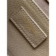 KATE MEDIUM IN GRAIN DE POUDRE EMBOSSED LEATHER Taupe Gold-Metal High