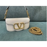 Valentino Garavani MINILOCO Crossbody Bag Calfskin Leather White High