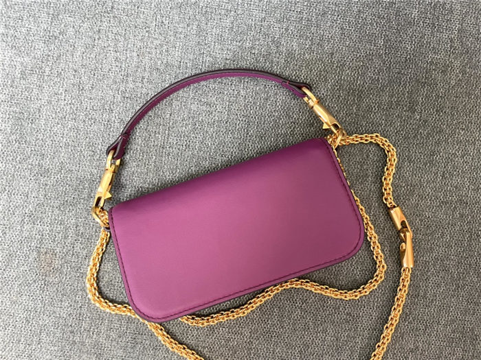 Valentino Garavani MINILOCO Crossbody Bag Calfskin Leather Purple High