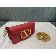 Valentino Garavani MINILOCO Crossbody Bag Calfskin Leather Red High